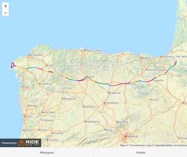 Camino on Ride With GPS